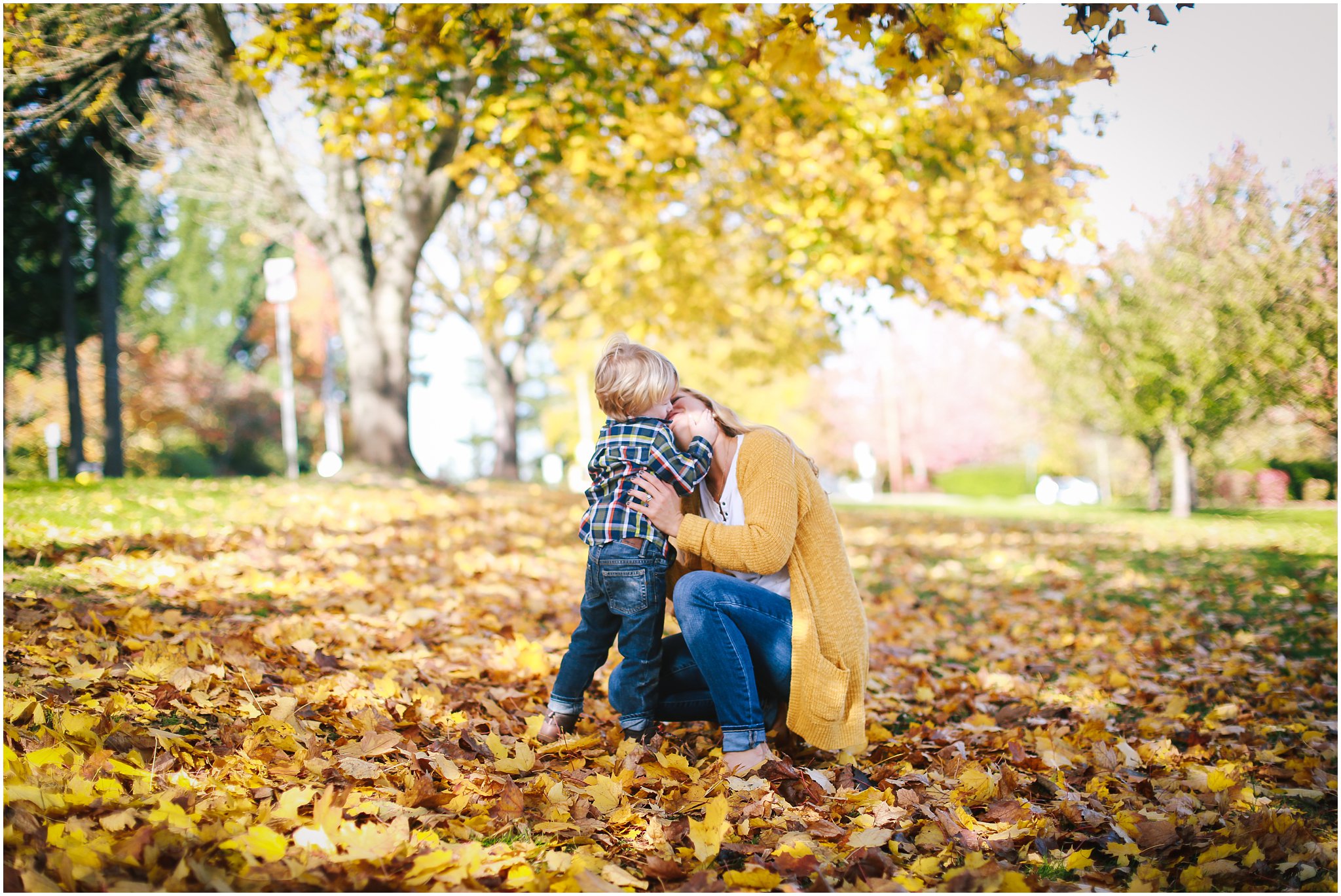 2016,3 year old,Boy,Brady,Fall,Family,Lauren Allen Photography,Mom,Oregon,Portland,Rara,Tree,candid,carefree,child,child photographer,childhood,grandma,kid,laugh,leaves,me,natural light,october,outdoors,outside,plaid,playing,preschooler,yellow,