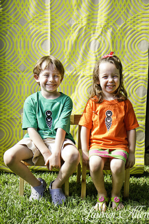 Smiley Brother and Sister at the photo station.