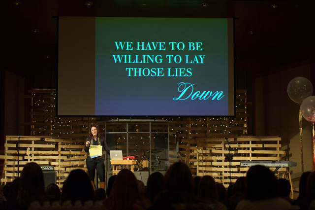 Mary Marantz speaking about laying down the lies we believe each day that have stuck with us our whole lives. 