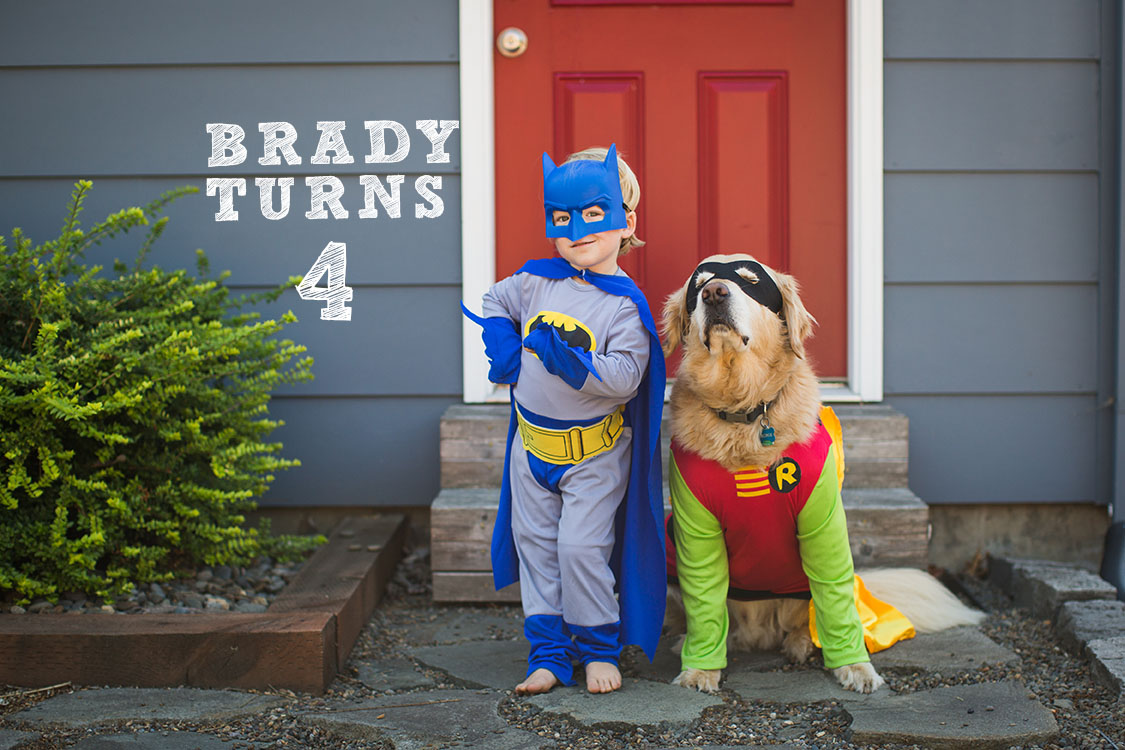 Brady,Dog,George,Home,House,Lauren Allen Photography,batman,child,child photographer,costume,dog clothes,dress up,kid,outdoors,outside,playing,robin,super heroes,tigard,